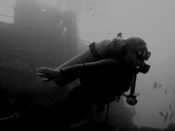 Hawaii.  120ft down on our first wrek dive.  Could only c... by Caitlin D. Casey 